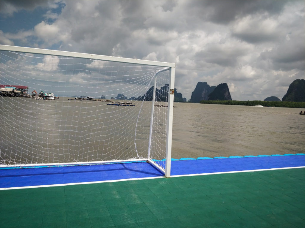 The floating football field!